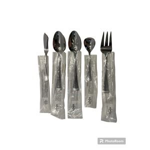 Lenox Portola Stainless 18/10 Silverware Flatware Hostess 5 Piece Serving Set